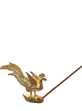 金凤凰线香炉香插家用吉祥熏香炉摆件迷你合金香座点香器茶具摆件
