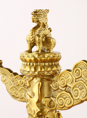 黄铜华表摆件 华表柱摆件中华柱龙柱黄铜办公室摆件家居饰品