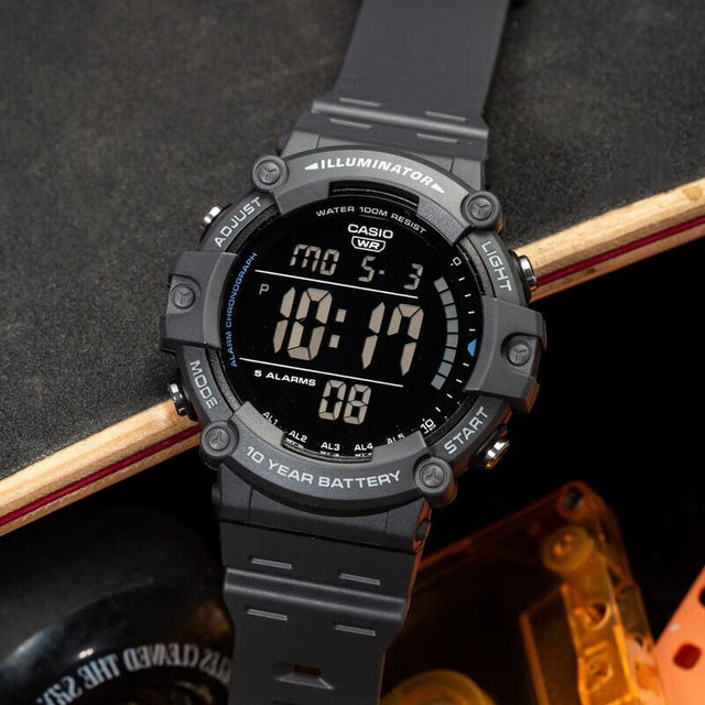 Casio watch men's CASIO AE-1500WH-8B new reverse display multi-function waterproof student electronic watch
