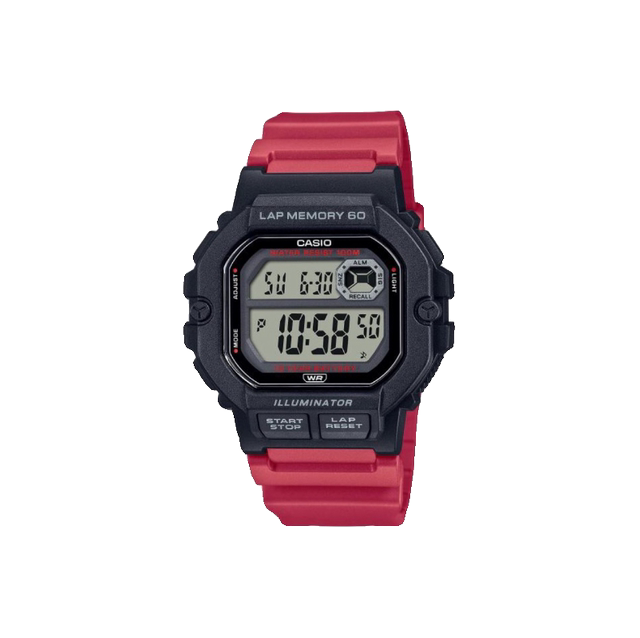 CASIO Casio small square watch men's retro student sports function WS-1400H-4A
