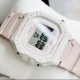 Casio watch female CASIO W-218HC-4A2 light pink sports student waterproof small square electronic watch