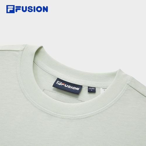 FILA FUSION斐乐潮牌男子针织短袖衫2026夏季新款休闲宽松纯棉T恤 - 图1