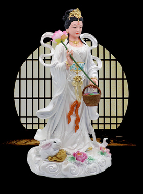 树脂嫦娥仙子玉兔摆件家居装饰