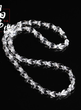 天然白水晶水滴项链女男毛衣链