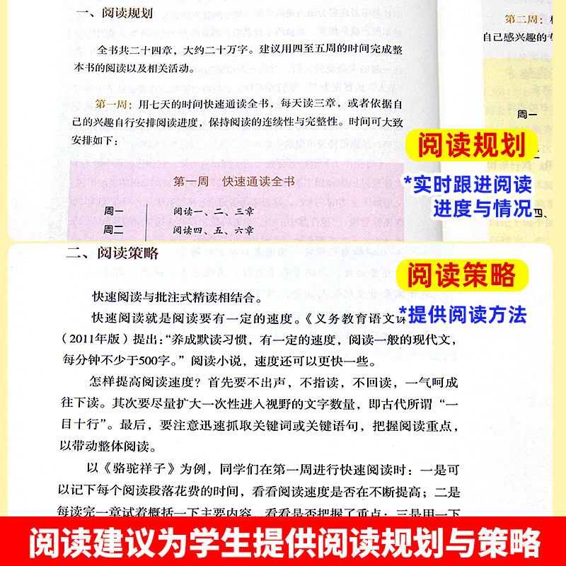 人教版骆驼祥子和海底两万里原著正版书老舍人民教育出版社七年级下册必读名著课外书完整版红岩哈利波特初一语文配套阅读书籍初中-图3