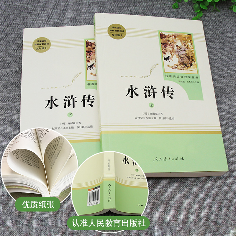 水浒传原著正版完整版人民教育出版社九年级上册必读名著配套书全集无删减人教版初中学生初三青少年版课外书阅读书籍包邮艾青诗选 - 图0