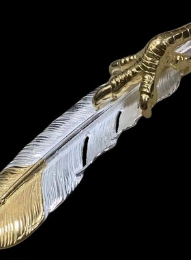 男女925银手工金鹰爪先金吊坠