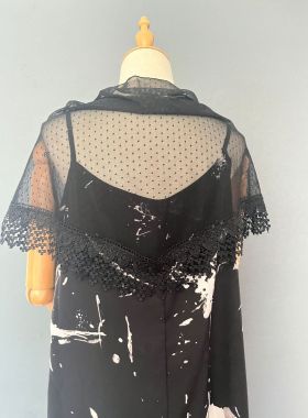夏季女披肩三角巾围巾柔软花边遮阳海滩网纱包头流苏外搭防晒披肩