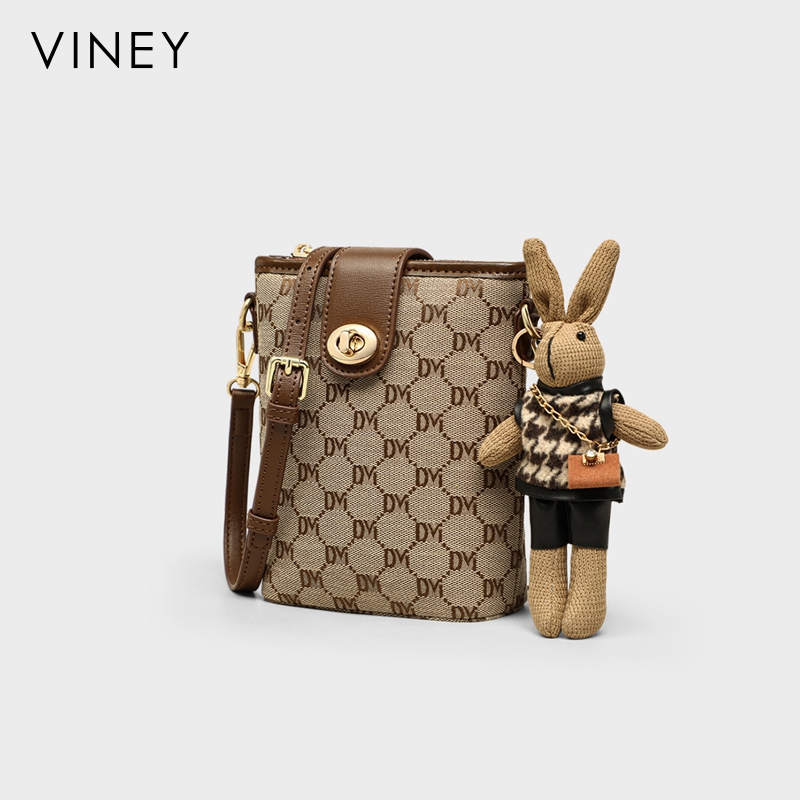 Viney手机包包女式2025新款秋冬女包高级感斜挎包小包单肩水桶包 - 图1