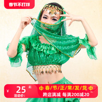 Flying Phantom children belly dancing scarves India headlining Pendant Coin Head Yarn Chain Fewer Sons Indian Dance Headscarf
