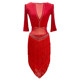Belly dance practice clothes set can cover or reveal the belly