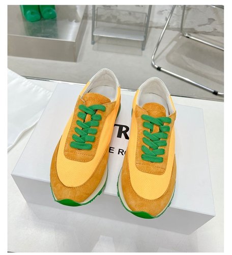 23经典复古阿甘鞋简约系带运动鞋绿色鞋底欧美设计德训鞋厚底鞋女 - 图0