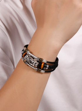 男士手链简单大方貔貅编织手环潮