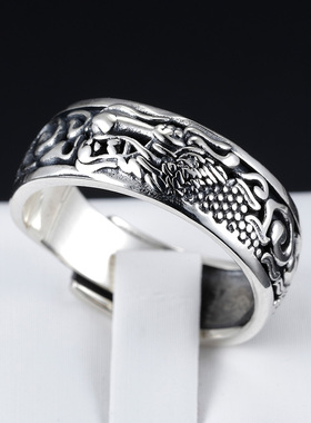 GDE男S925银龙图腾戒指