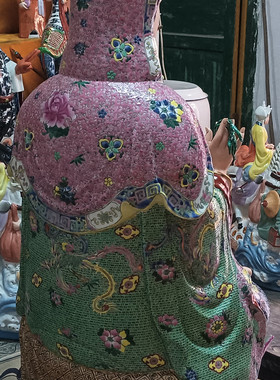 景德镇手工粉彩瓷器送子观音菩萨