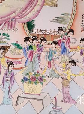 中式仿古人物陶瓷桌子凳子套装