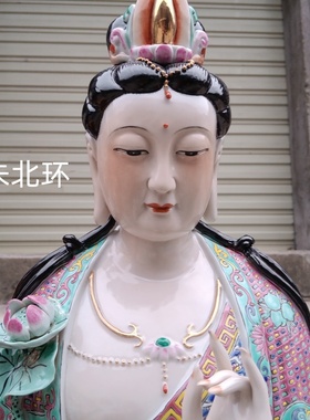 观音菩萨大势至西方三圣陶瓷雕像