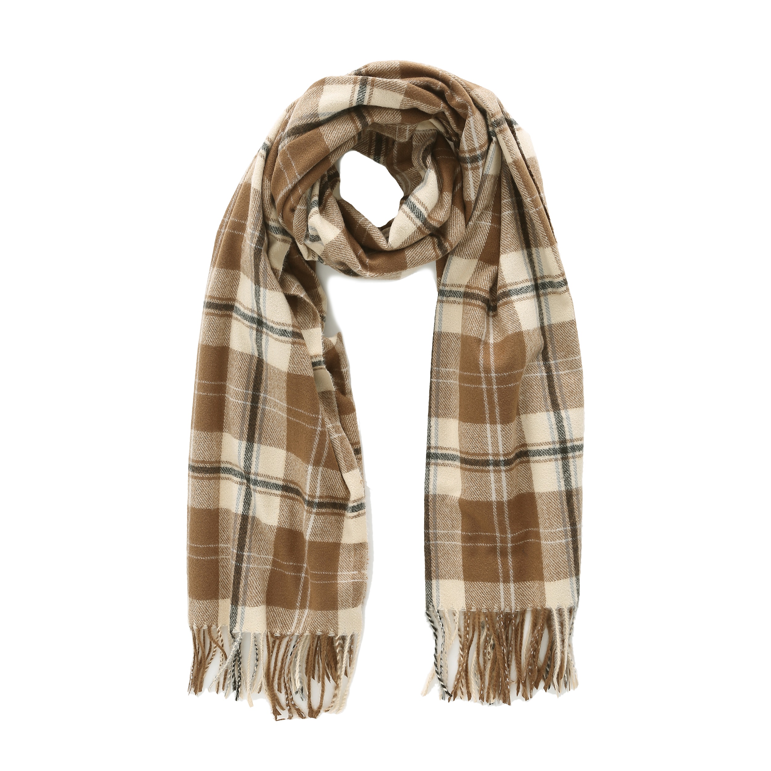 星月豚骨秋冬季仿羊绒格子保暖情侣百搭韩系学生小众礼物JK围巾女 - 图3