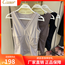 CASER Caesar lingerie BI511127 lady winter V collar sleeveless body warm pure color beam body-style vest