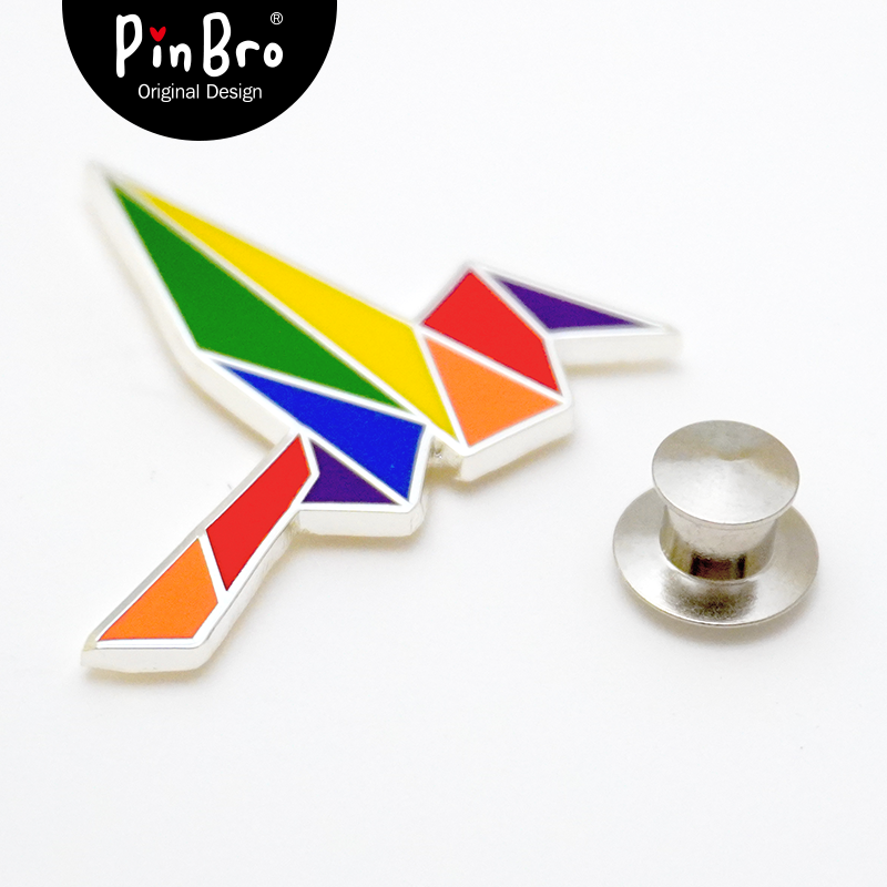 pinbro原创设计六色彩虹旗帜同志les情侣徽章胸针磁吸ins饰品pin