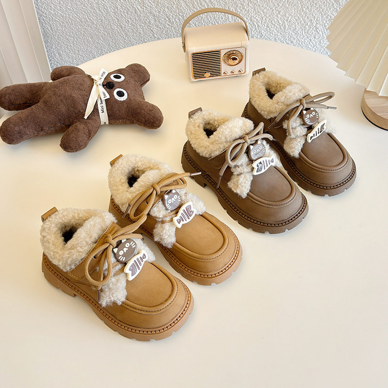 儿童马丁靴2025冬季新款韩版女童加绒保暖休闲短靴男童加棉乐福鞋,淘宝优惠券,粉丝福利购,淘宝优惠卷