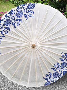 青花古风油纸伞防雨纯手工实用