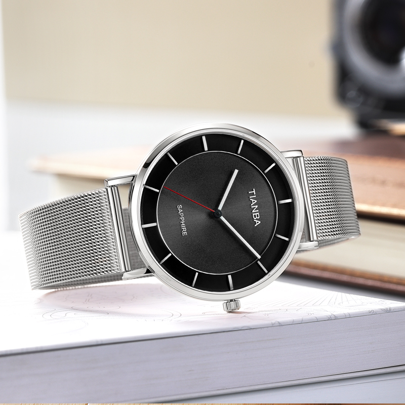 天霸光能太阳能超薄石英dw情侣表 天霸国产腕表