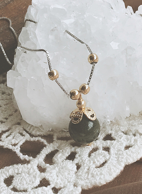 天然绿幽灵小众设计锁骨链