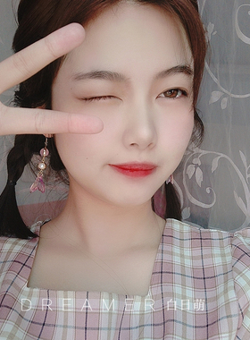 紫色人鱼姬法式复古设计感耳环