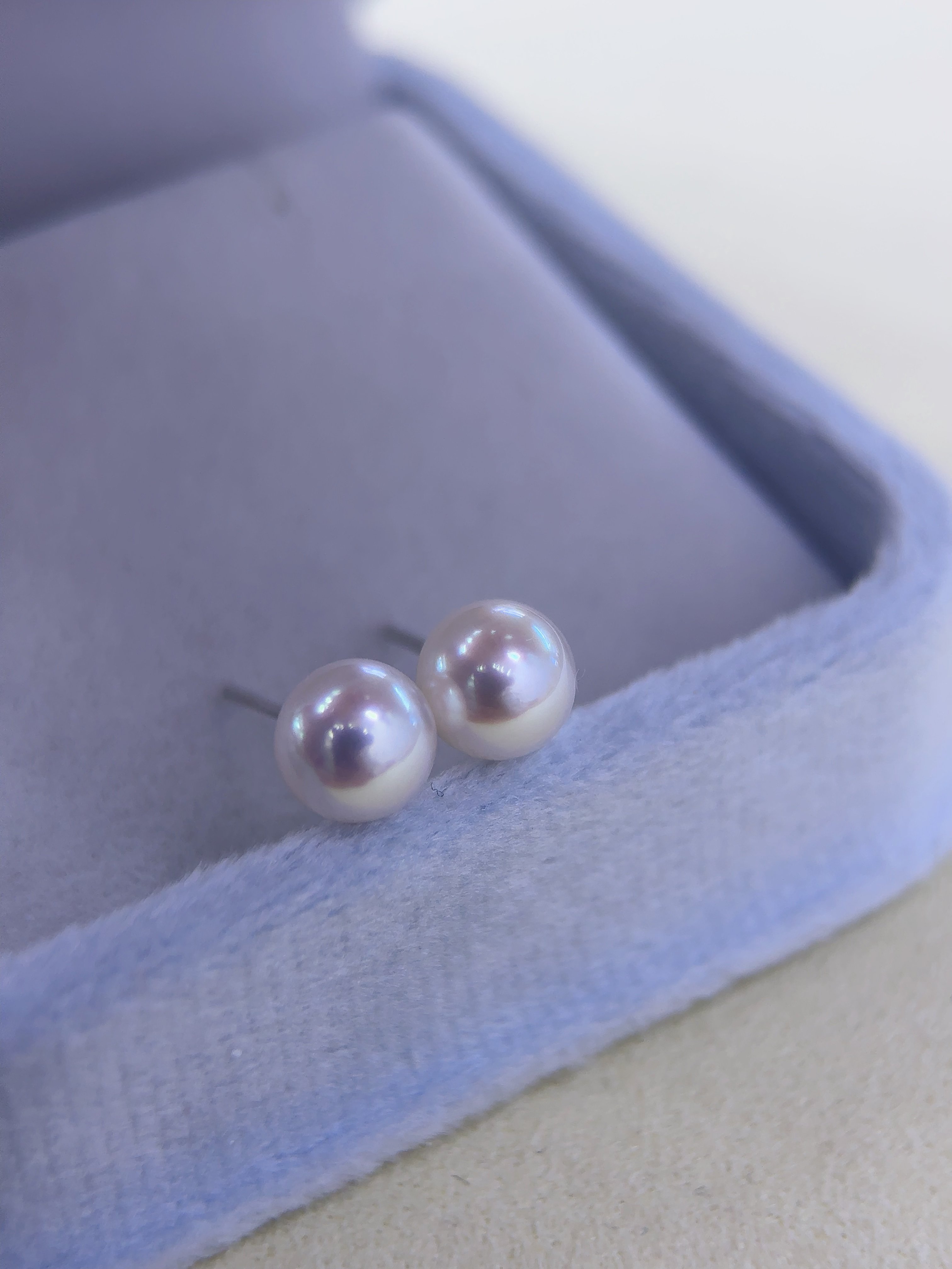 6-7mm海水Akoya珍珠耳钉AU75018K金正圆强光小灯泡耳饰通勤百搭,淘宝优惠券,粉丝福利购,淘宝优惠卷