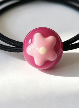 彩色圆形串珠发绳女扎头发橡皮筋高弹力耐用发圈头绳皮套发绳发饰