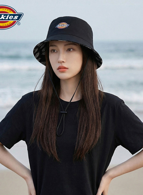 Dickies帽子女款透气防晒夏渔夫帽男显脸小适合方圆脸遮阳帽潮流N