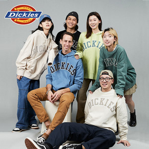 Dickies24春夏美高字母贴布绣圆领卫衣宽松廓形 运动休闲男女情侣