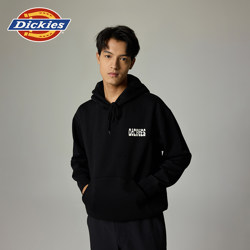 Dickies 背后大图案印花宽松休闲春夏连帽抓绒卫衣 男女情侣