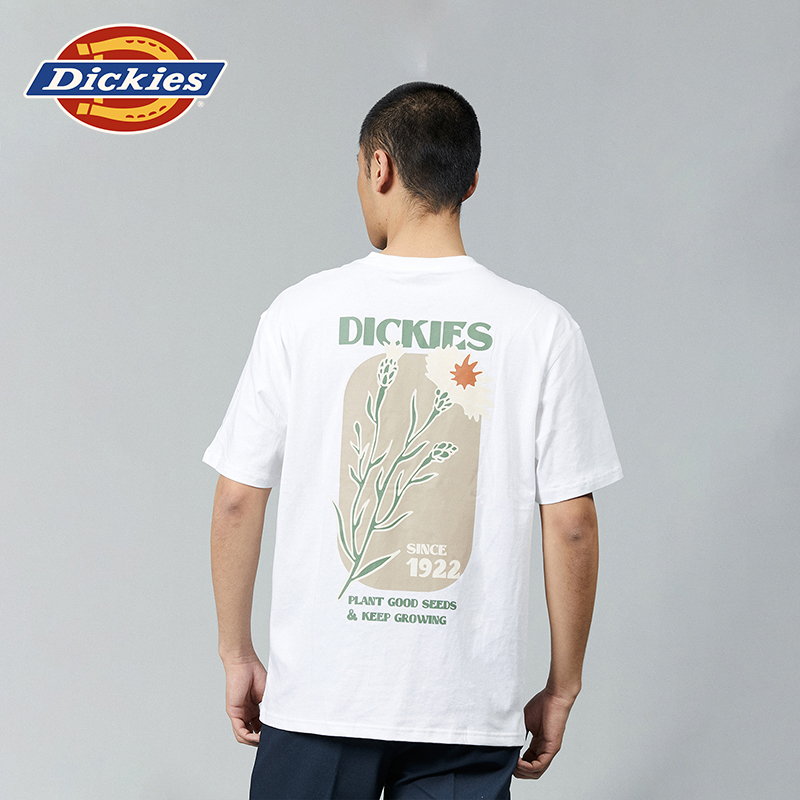 Dickies24春夏新款男女情侣同款背后印花宽松圆领短袖T恤内搭 - 图2