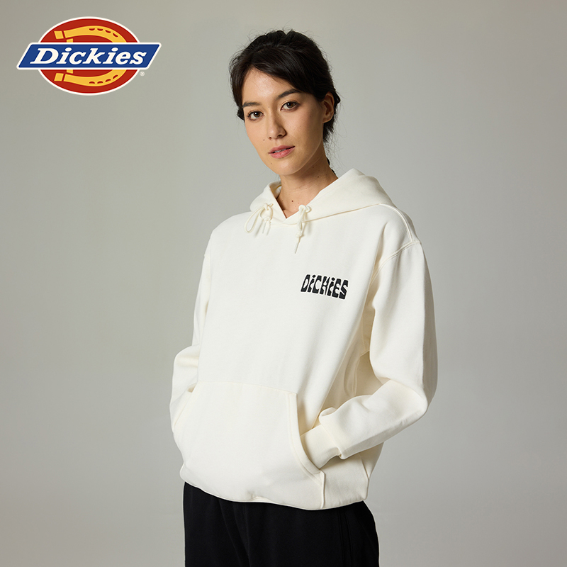 Dickies 背后大图案印花宽松休闲春夏连帽抓绒卫衣 男女情侣