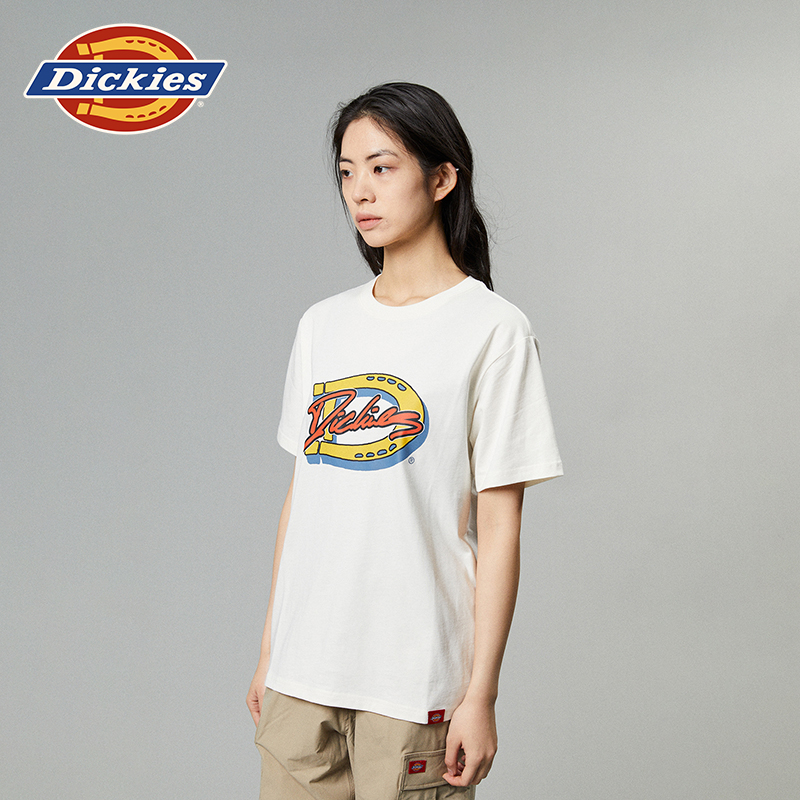 Dickies24春夏新品字母印花圆领短袖T恤 男女情侣 - 图1