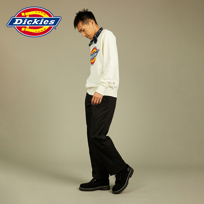 Dickies 春夏 三原色大logo圆领毛圈美式卫衣 男女情侣同款 - 图0