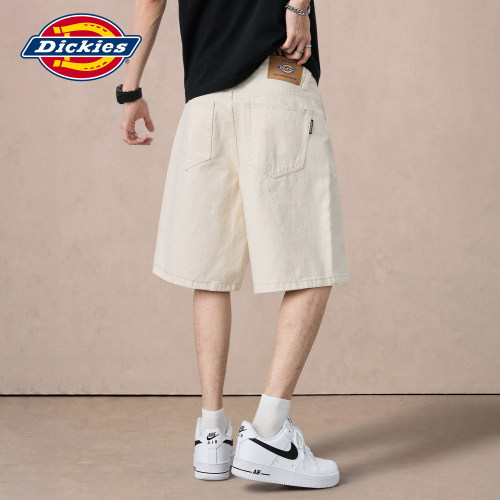 Dickies帝酷适夏季休闲牛仔短裤男宽松纯棉直筒中裤百搭五分裤子M - 图0