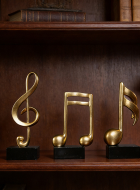 北欧轻奢音乐符号钢琴架摆件创意家居客厅电视柜酒柜装饰工艺品