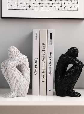 创意抽象人物造型装饰书立桌面摆件客厅办公室电视柜装饰品工艺品