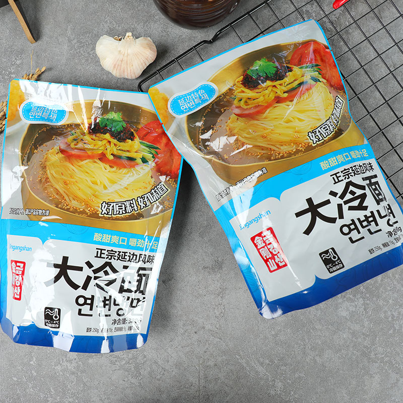 延边朝鲜族大冷面吉林韩式金刚山小麦面条380克速食酸甜冷面带料 - 图1