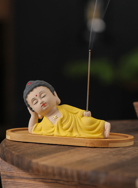 创意陶瓷卧佛小如来线香香炉