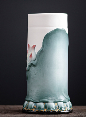 陶瓷香筒家用供奉上贡用品插花瓶摆件竹签香放香桶装香线香收纳筒