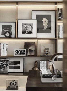 YOUPIN样板间摄影镜头书架摆件