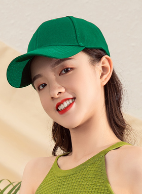女夏秋绿色鸭舌帽棒球帽百搭帽子
