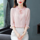 ເສື້ອຢືດ chiffon lace-up ສໍາລັບແມ່ຍິງ, tops ຄົນອັບເດດ: ກາງແຂນພາກຮຽນ spring