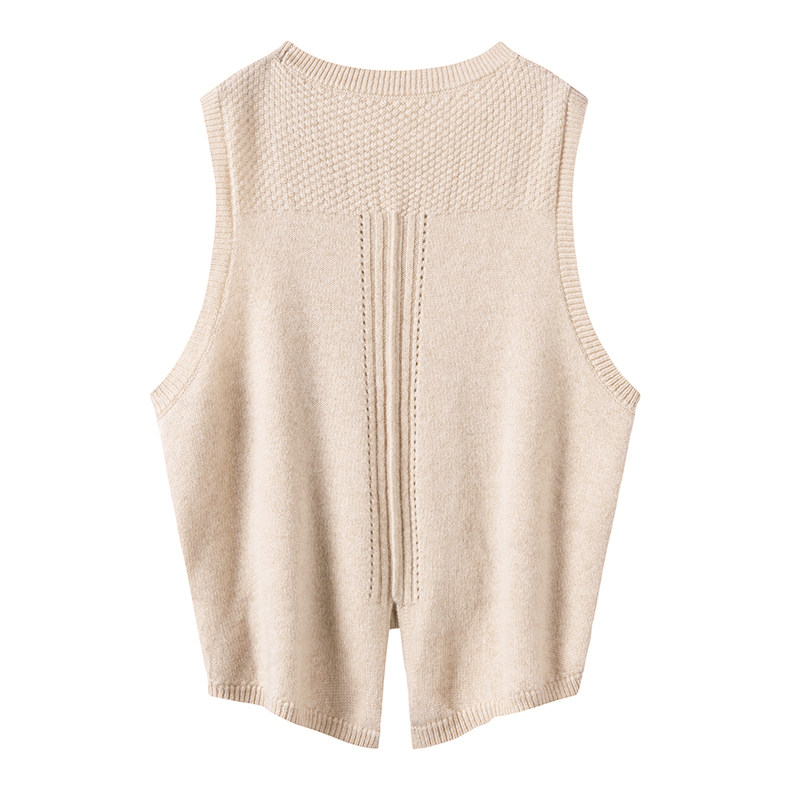 不是一般的篙质感！针织羊绒衫女马甲无袖后开叉纯羊绒打底衫,淘宝优惠券,粉丝福利购,淘宝优惠卷