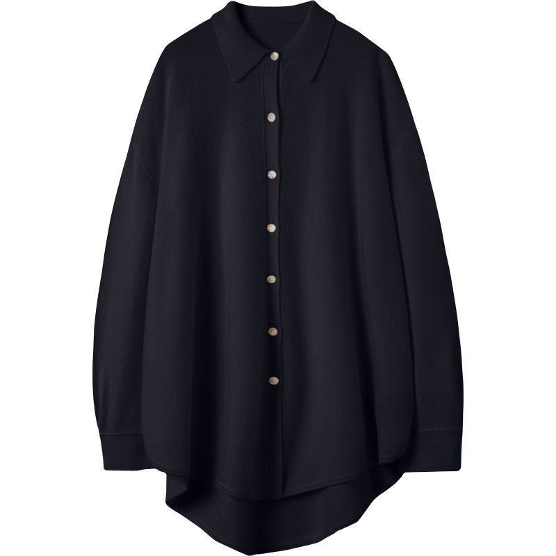 我爱死了！美！廓形衬衫羊绒衫女中长款开衫POLO领纯羊绒毛衣宽松,淘宝优惠券,粉丝福利购,淘宝优惠卷