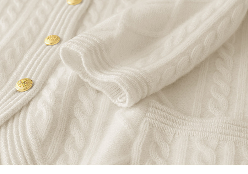 优雅不需过多点缀~高级慵懒风纯山羊绒毛衣外套女小香风针织开衫,淘宝优惠券,粉丝福利购,淘宝优惠卷